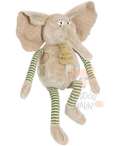  les drôles en sac soft toy elephant grey 